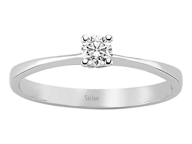 Zarter Solitärring mit Diamant 0,15 ct aus 14K Weißgold – Modell 15R0071