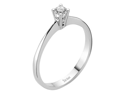 Zarter Solitärring mit Diamant 0,15 ct aus 14K Weißgold – Modell 15R0071