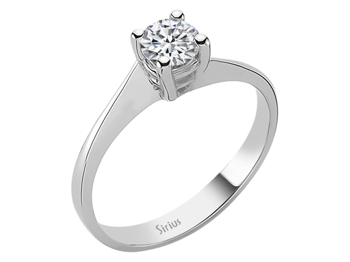 Klassischer Solitär-Diamantring – 0,48 Karat – 14K Weißgold – Modell 15R0072