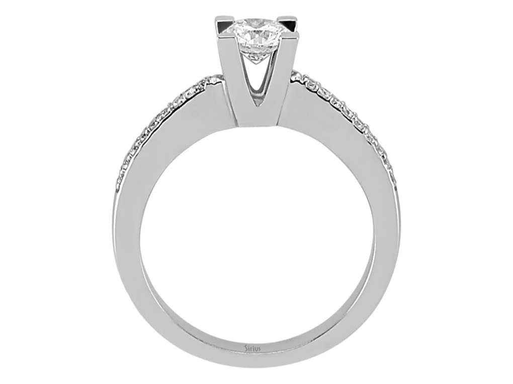 Eleganter Verlobungsring mit 19 Diamanten aus 14K Weißgold – 0,49 ct