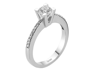 Eleganter Verlobungsring mit 19 Diamanten aus 14K Weißgold – 0,49 ct