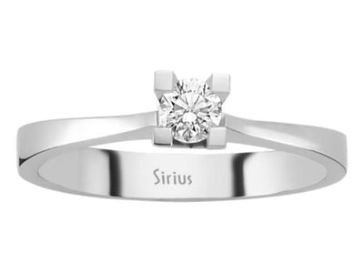 Solitärring aus 14K Weißgold mit 0,19 ct labordiamant