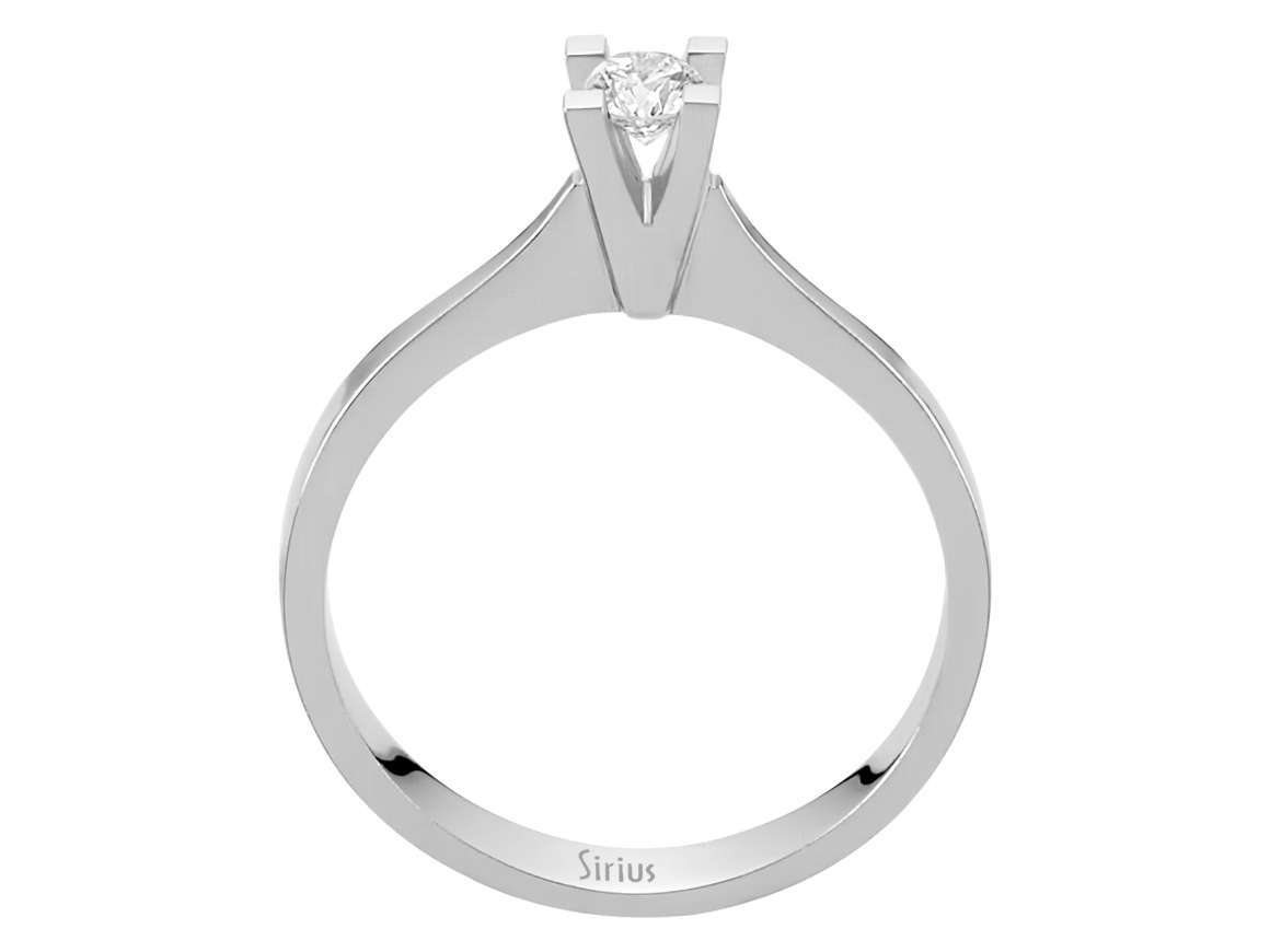 Solitärring aus 14K Weißgold mit 0,19 ct labordiamant
