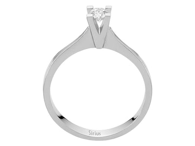 Solitärring aus 14K Weißgold mit 0,19 ct labordiamant