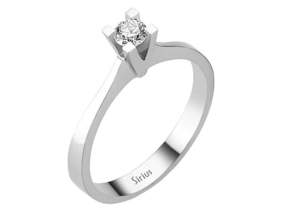 Solitärring aus 14K Weißgold mit 0,19 ct labordiamant