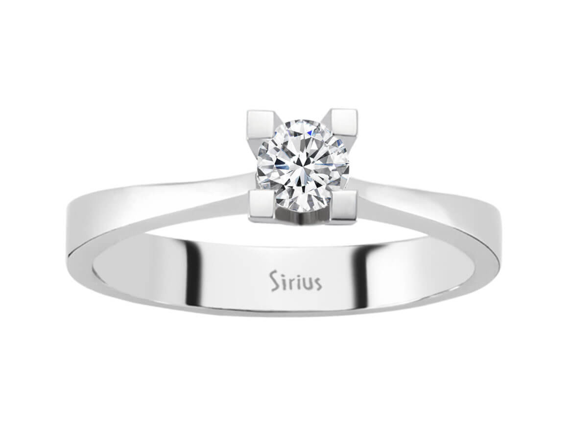 Solitärring aus 14K Weißgold mit 0,29 ct labordiamant