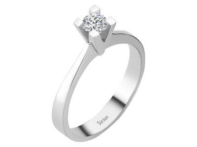 Solitärring aus 14K Weißgold mit 0,29 ct labordiamant