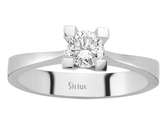 Solitärring aus 14K Weißgold mit 0,39 ct labordiamant