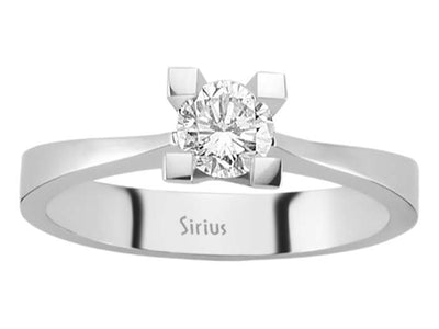 Solitärring aus 14K Weißgold mit 0,39 ct labordiamant