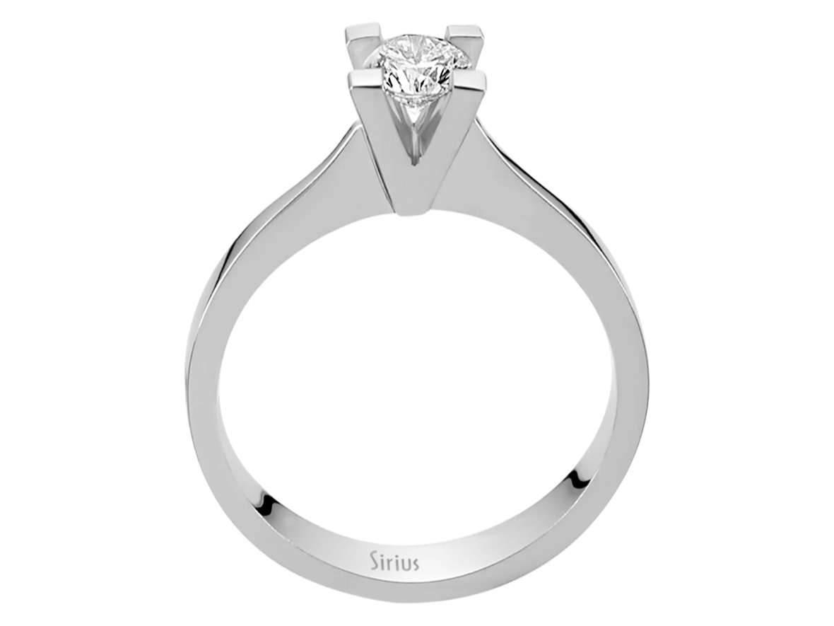 Solitärring aus 14K Weißgold mit 0,39 ct labordiamant