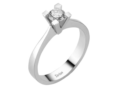 Solitärring aus 14K Weißgold mit 0,39 ct labordiamant