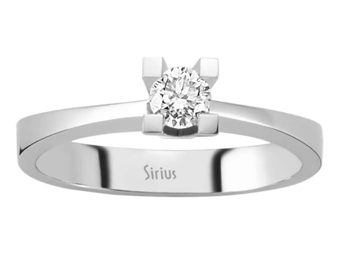 Solitärring aus 14K Weißgold mit 0,24 ct labordiamant