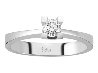 Solitärring aus 14K Weißgold mit 0,24 ct labordiamant