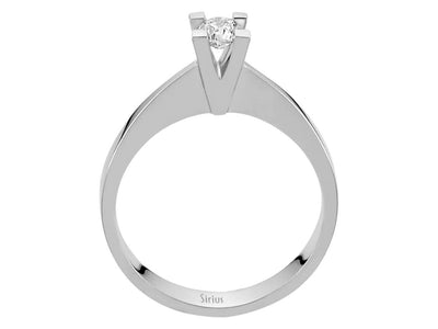 Solitärring aus 14K Weißgold mit 0,24 ct labordiamant