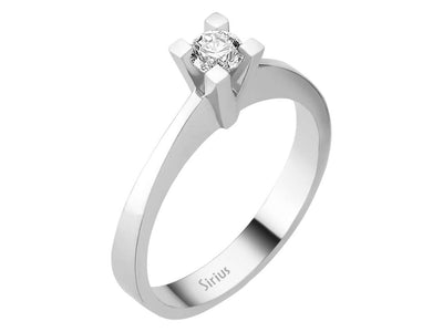 Solitärring aus 14K Weißgold mit 0,24 ct labordiamant