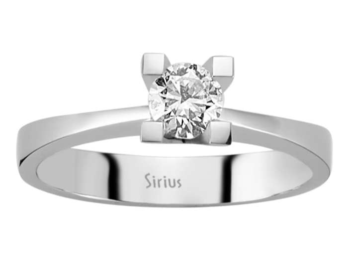 Solitärring aus 14K Weißgold mit 0,38 ct labordiamant
