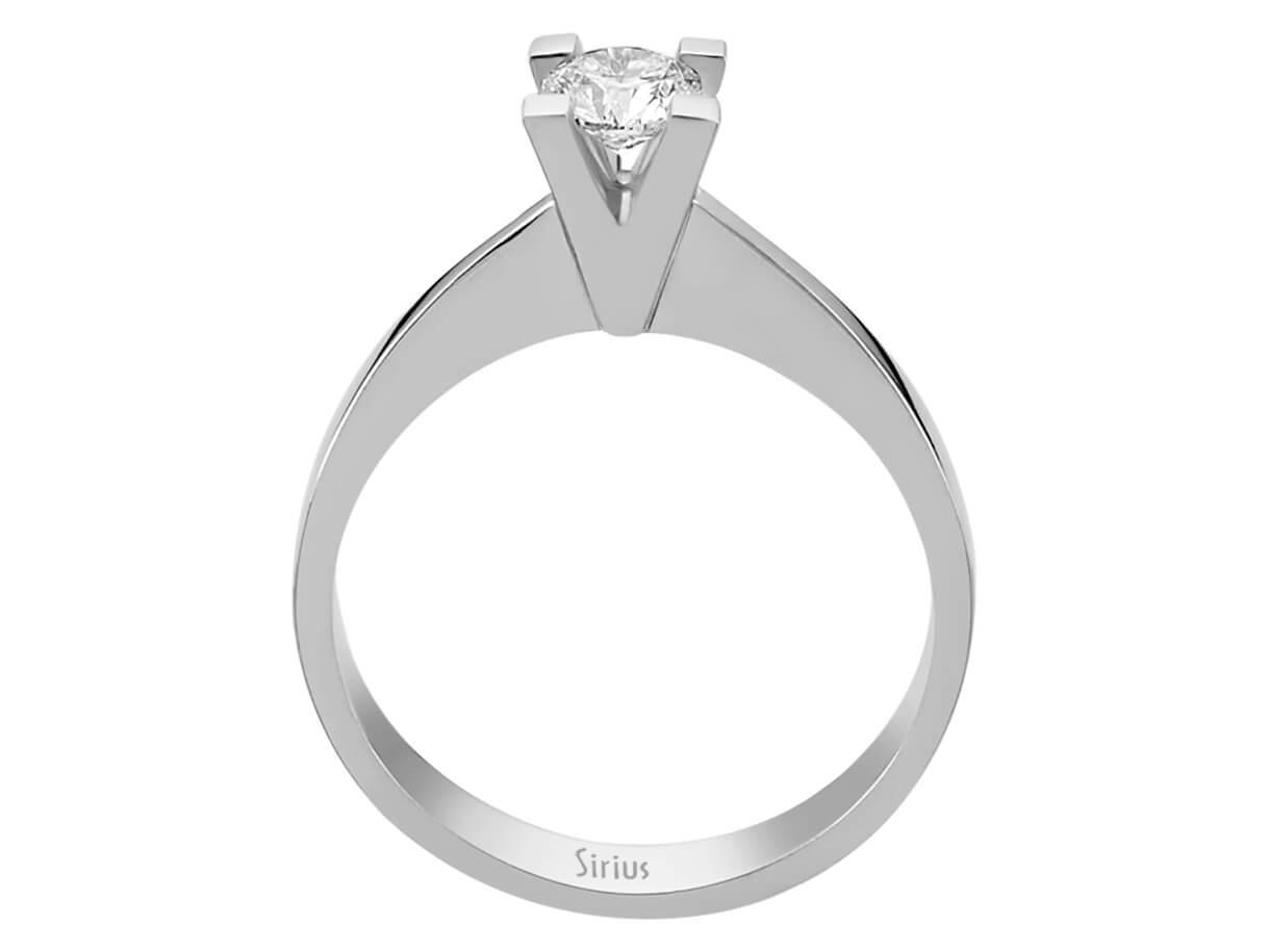 Solitärring aus 14K Weißgold mit 0,38 ct labordiamant