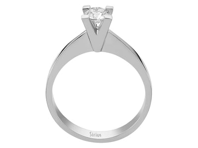 Solitärring aus 14K Weißgold mit 0,38 ct labordiamant