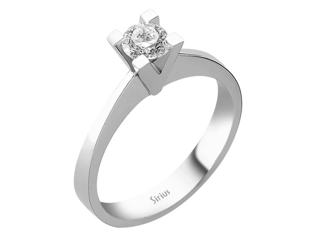 Solitärring aus 14K Weißgold mit 0,38 ct labordiamant