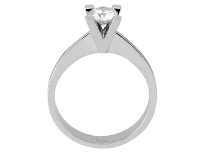 Solitärring aus 14K Weißgold mit 0,53 ct Labordiamant – Geometrisches Design