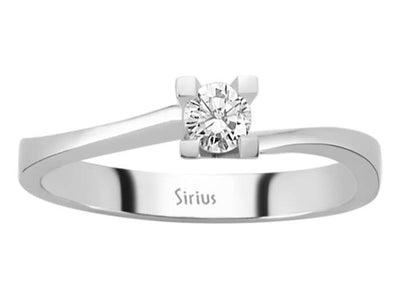 Zarter Solitärring aus 14K Weißgold mit 0,18 ct labordiamant