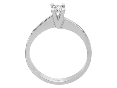 Zarter Solitärring aus 14K Weißgold mit 0,18 ct labordiamant