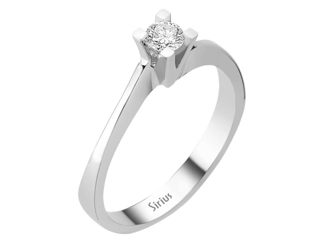 Zarter Solitärring aus 14K Weißgold mit 0,18 ct labordiamant