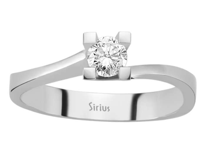 Solitärring aus 14K Weißgold mit 0,28 ct labordiamant