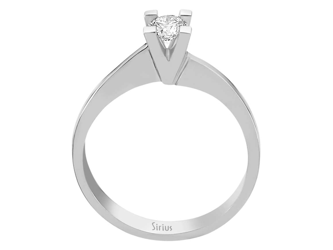 Solitärring aus 14K Weißgold mit 0,28 ct labordiamant