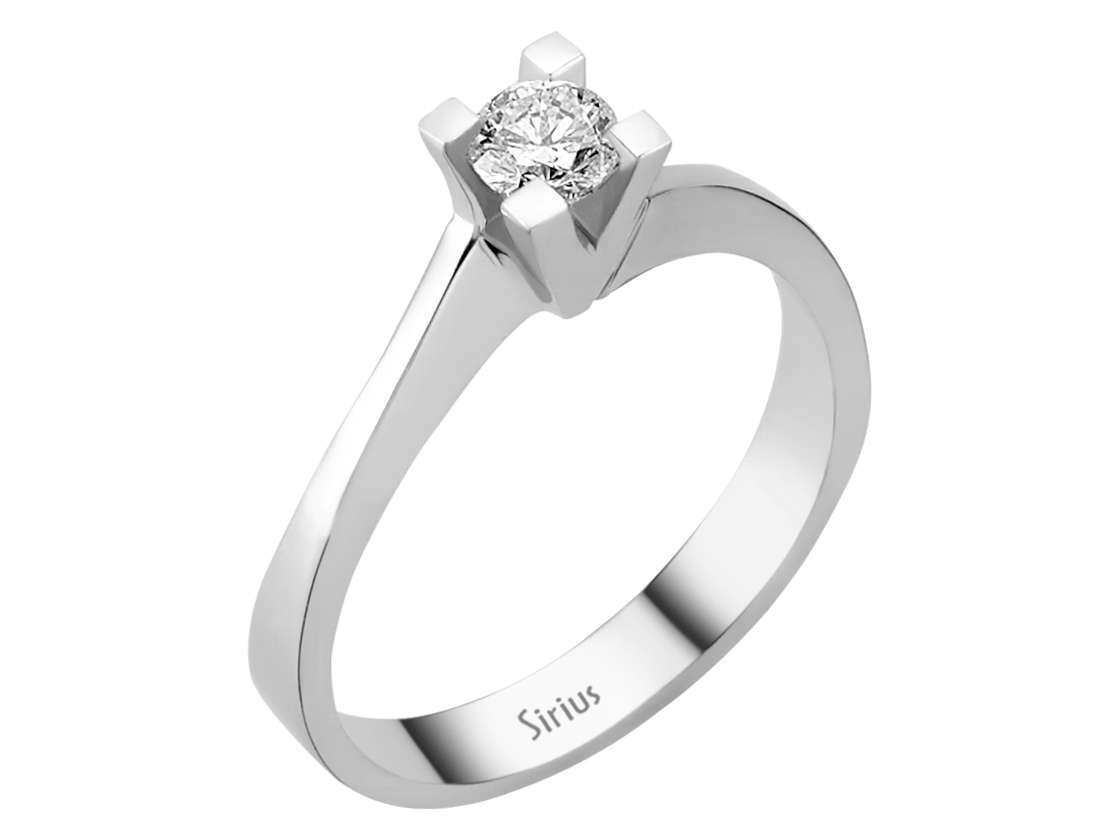 Solitärring aus 14K Weißgold mit 0,28 ct labordiamant