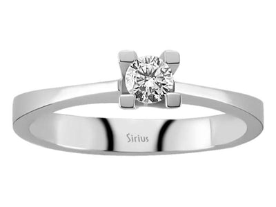 Zarter Solitärring aus 14K Weißgold mit 0,19 ct Labordiamant