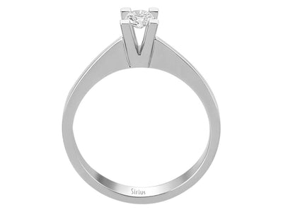 Zarter Solitärring aus 14K Weißgold mit 0,19 ct Labordiamant