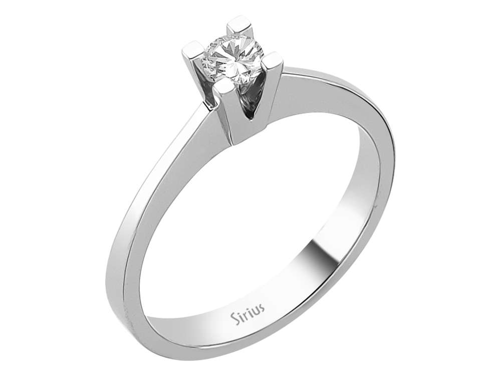 Zarter Solitärring aus 14K Weißgold mit 0,19 ct Labordiamant