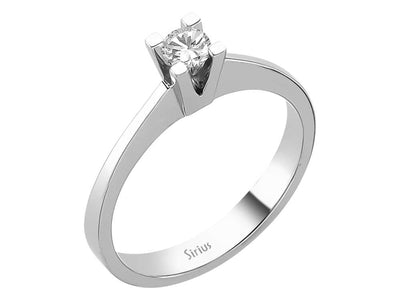Zarter Solitärring aus 14K Weißgold mit 0,19 ct Labordiamant
