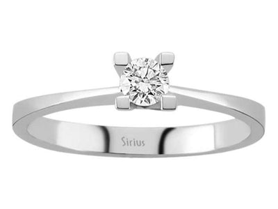 Feiner Solitärring aus 14K Weißgold mit 0,19 ct Labordiamant
