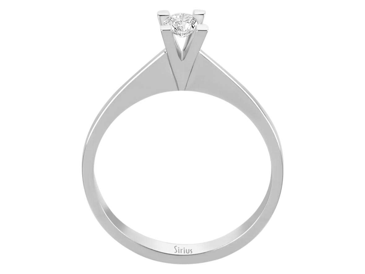 Feiner Solitärring aus 14K Weißgold mit 0,19 ct Labordiamant