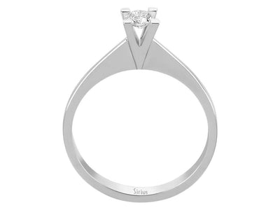 Feiner Solitärring aus 14K Weißgold mit 0,19 ct Labordiamant