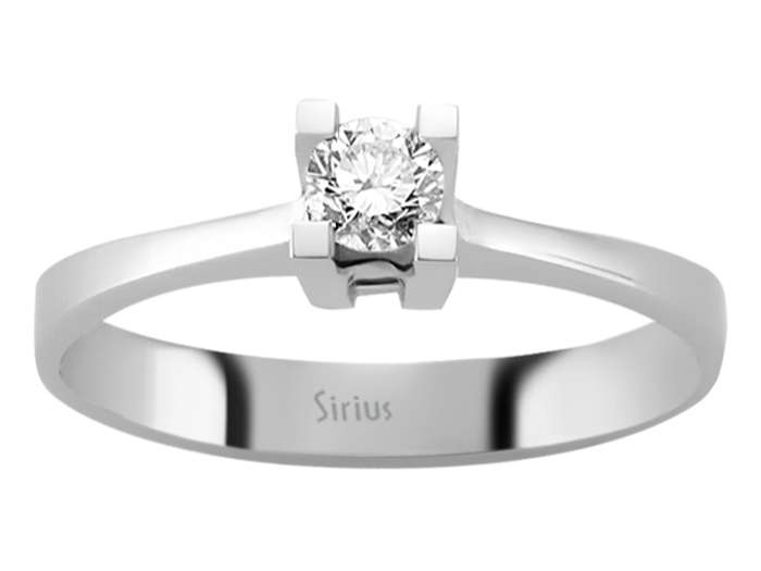 Klassischer Solitärring mit 0,24 ct Diamant in 14K Weißgold
