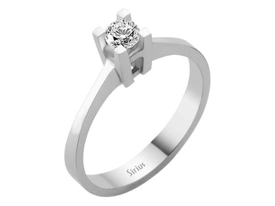 Klassischer Solitärring mit 0,24 ct Diamant in 14K Weißgold