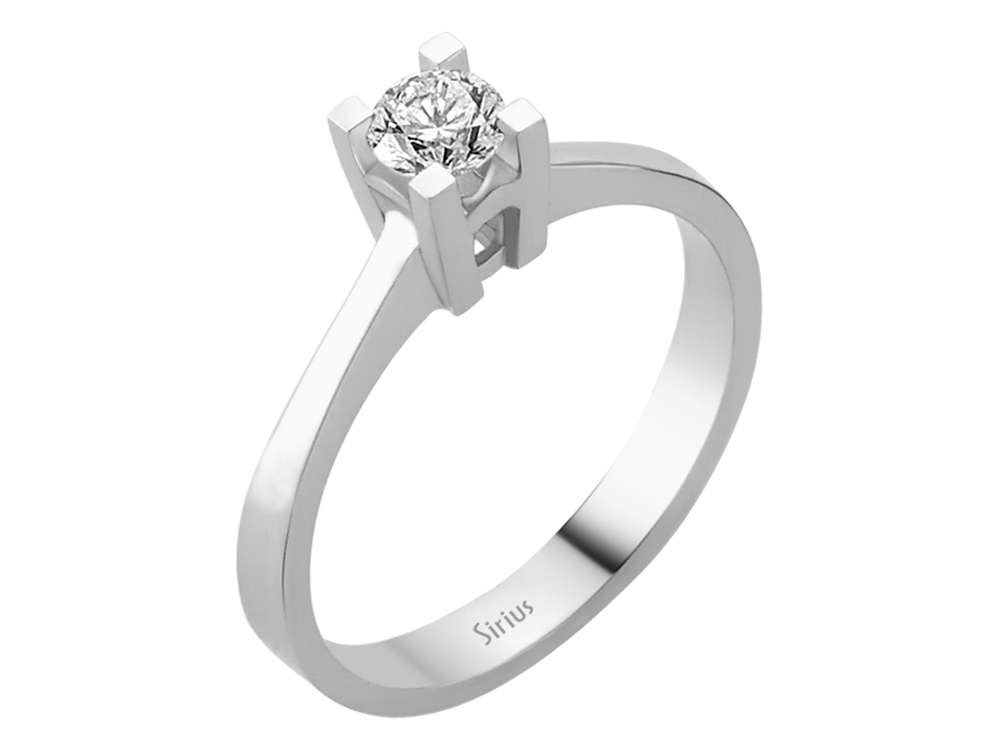 Moderner Solitärring mit 0,32 ct Diamant in 14K Weißgold