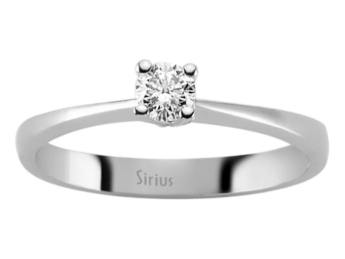 Bague solitaire avec diamant de 0,19 ct - Or Blanc 14 carats - Bijoux haut de gamme de Rosy Lab Diamonds