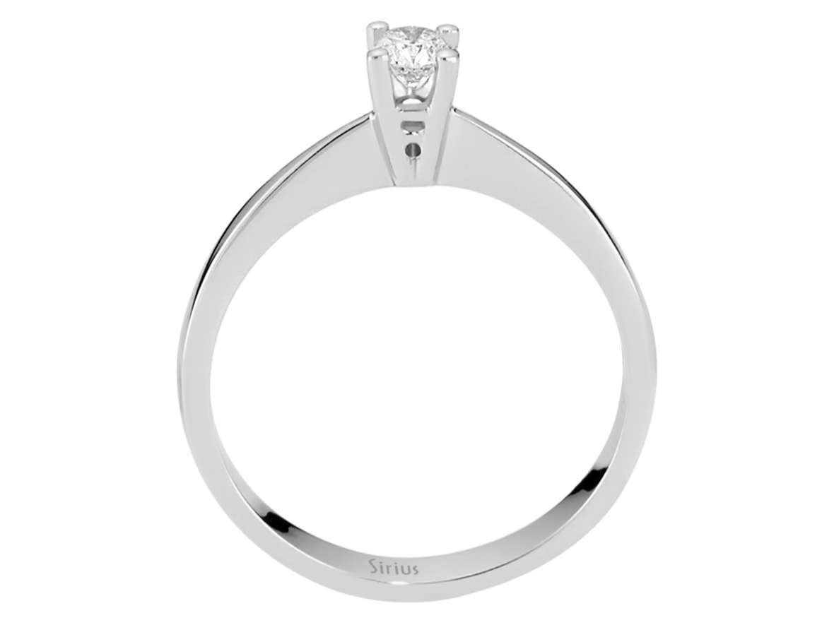 Bague solitaire avec diamant de 0,19 ct – Or Blanc 14 K – bijoux haut de gamme de Rosy Lab Diamonds