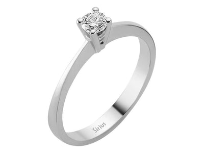 Eleganter Solitärring mit 0,19 ct Diamant in 14K Weißgold