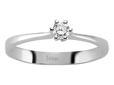 Feiner Solitärring mit 0,16 ct Diamant in 14K Weißgold