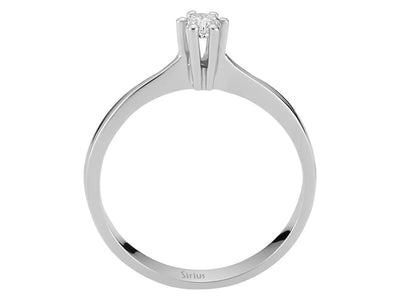 Feiner Solitärring mit 0,16 ct Diamant in 14K Weißgold