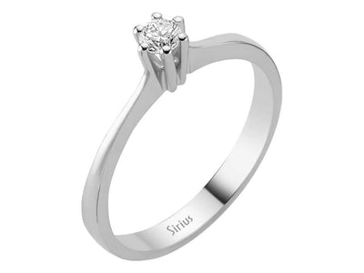 Feiner Solitärring mit 0,16 ct Diamant in 14K Weißgold