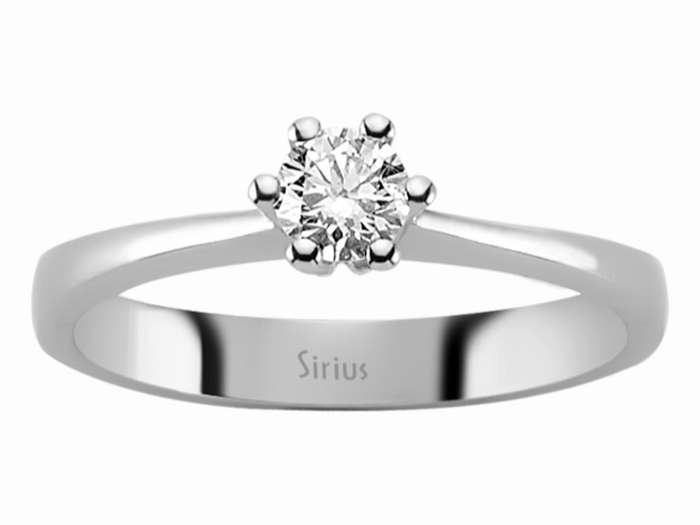 Eleganter Solitärring mit 0,28 ct Diamant in 14K Weißgold
