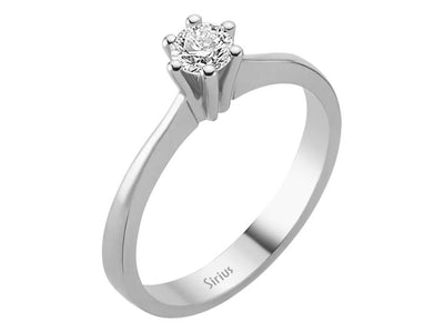 Eleganter Solitärring mit 0,28 ct Diamant in 14K Weißgold