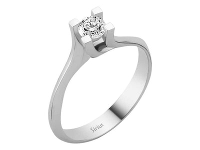 Solitärring mit 0,29 ct Diamant in 14K Weißgold – Klassisches Design