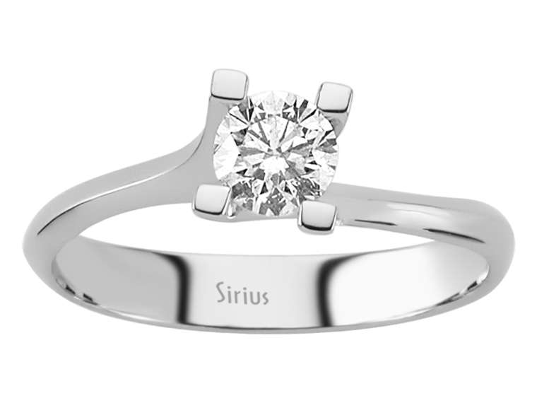 Bague solitaire avec diamant de laboratoire de 0,43 ct - Or Blanc 14 carats | Classique et élégante - bijoux haut de gamme de Rosy Lab Diamonds
